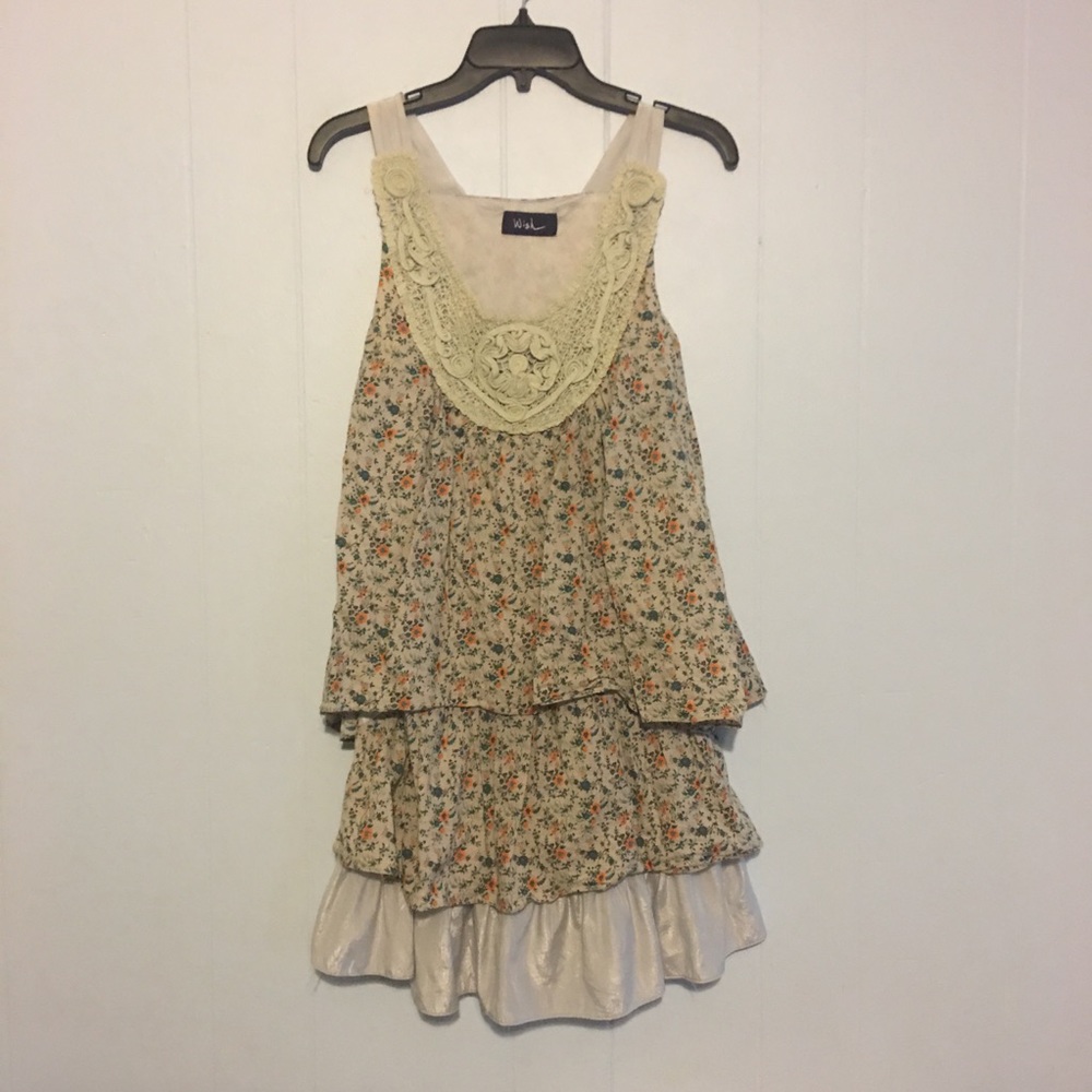 Wish brand floral print dress with ruffles